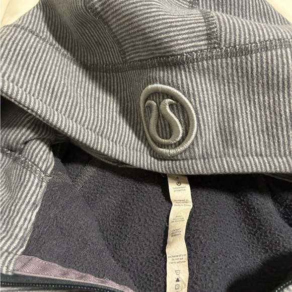 Lululemon Striped Grey Scuba Hoodie Zip-up Jacket Size 4 - Picture 5 of 9